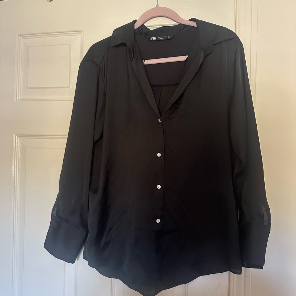 Zara Black Button Down Shirt